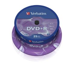 TAMBOR 25 DVD+R 4,7 GB VERBATIM 16X