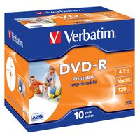 Miniatura 1 de PACK 10 DVD-R 4.7 GB VERBATIM 16X IMP.JEWEL