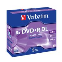 Miniatura 1 de TAMBOR 5 DVD+R DL 8.5GB VERBATIM 8X MATT SILVER