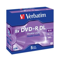 TAMBOR 5 DVD+R DL 8.5GB VERBATIM 8X MATT SILVER