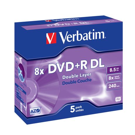 TAMBOR 5 DVD+R DL 8.5GB VERBATIM 8X MATT SILVER - Imagen 1 de 2 TAMBOR 5 DVD+R DL 8.5GB VERBATIM 8X MATT SILVER - Imagen 1 de 2