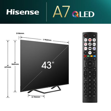 HISENSE 43" 43A7NQ QLED 4K Ultra HD - Imagen 2 de 11 HISENSE 43" 43A7NQ QLED 4K Ultra HD - Imagen 2 de 11