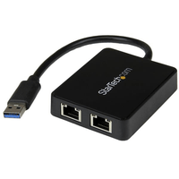 Miniatura 1 de TARJETA ETHERNET 2 PUERTOS RJ45 EXTERNA USB 3.0 CON 1X USB  A