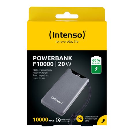 Intenso | PowerBank F10000 | 10000 mAh | Gris - Imagen 2 de 4 Intenso | PowerBank F10000 | 10000 mAh | Gris - Imagen 2 de 4