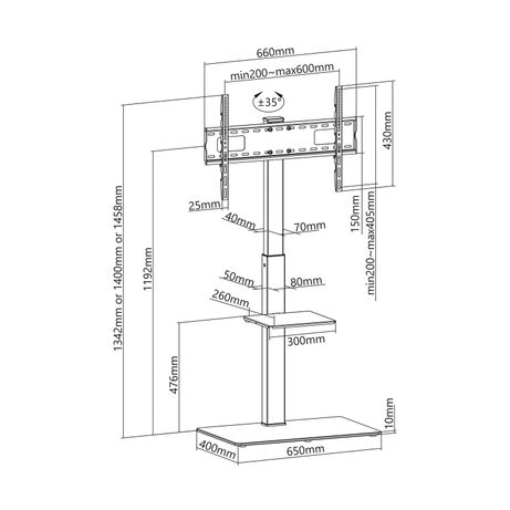 AISENS - SOPORTE DE SUELO ECO CON BANDEJA DVD PARA MONITOR/TV 40KG DE - Imagen 6 de 6 AISENS - SOPORTE DE SUELO ECO CON BANDEJA DVD PARA MONITOR/TV 40KG DE - Imagen 6 de 6