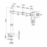 Miniatura 6 de Aisens-Soporte De Mesa Eco Giratorio E Inclinable Para Monitor/Tv (3 PIVOTES, 1 BRAZO) DE 13-32, NEGRO