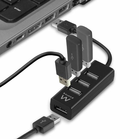 HUB 4 PUERTOS USB 2.0 EWENT EW1123 NEGRO - Imagen 2 de 6 HUB 4 PUERTOS USB 2.0 EWENT EW1123 NEGRO - Imagen 2 de 6