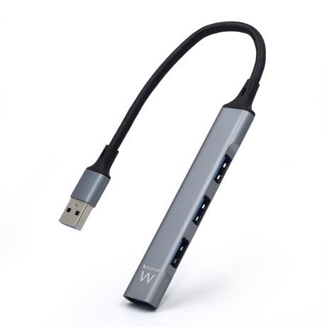 Ewent EW1144 hub de interfaz USB 3.2 Gen 1 (3.1 Gen 1) Type-A 5000 Mbit/s Gris, Plata - Imagen 1 de 1 Ewent EW1144 hub de interfaz USB 3.2 Gen 1 (3.1 Gen 1) Type-A 5000 Mbit/s Gris, Plata - Imagen 1 de 1