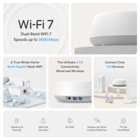 Miniatura 2 de PUNTO DE ACCESO INTERIOR MESH WIFI 7 TP-LINK BE25 3-PACK BE5000 DUALBAND 4324Mbps EN 5GHz 2x2.5Gb