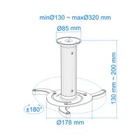 Miniatura 7 de SOPORTE TECHO VIDEO-PROYECTOR TOOQ 10KG 8-17CM NEGRO