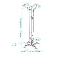 Miniatura 7 de SOPORTE TECHO VIDEO-PROYECTOR TOOQ 20KG 16-65CM INCLINABLE NEGRO