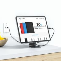 Miniatura 4 de AISENS Soporte De Sobremesa Tamaño M Ajustable (1 Pivote) Para Movil / Tablet, Negro