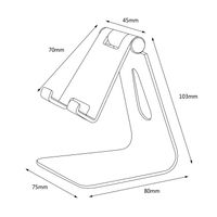 Miniatura 7 de AISENS Soporte De Sobremesa Tamaño M Ajustable (1 Pivote) Para Movil / Tablet, Negro