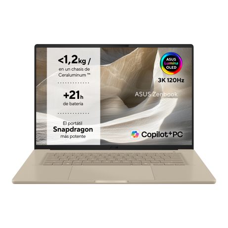 PORTATIL ASUS ZENBOOK UX3607OA-SQ005W , SNAPDRAGON X2E-94-100, 48GB, 1TB SSD, 16" OLED, W11H - Imagen 3 de 13 PORTATIL ASUS ZENBOOK UX3607OA-SQ005W , SNAPDRAGON X2E-94-100, 48GB, 1TB SSD, 16" OLED, W11H - Imagen 3 de 13