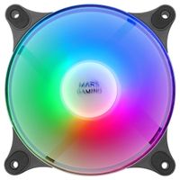 Miniatura 2 de VENTILADOR 12CM MARS GAMING MFDUO KIT 2VENT. FRGB RAINBOW 360º NEGRO