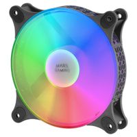 Miniatura 3 de VENTILADOR 12CM MARS GAMING MFDUO KIT 2VENT. FRGB RAINBOW 360º NEGRO