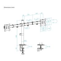 Miniatura 6 de SOPORTE TOOQ MESA GIRA INCLI 2 BRAZOS 17-27" NEGRO