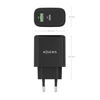 Miniatura 4 de AISENS - CARGADOR GaN 45W, 1xUSB-C PD3.0 QC4.0, 1xUSB-A QC3.0, NEGRO