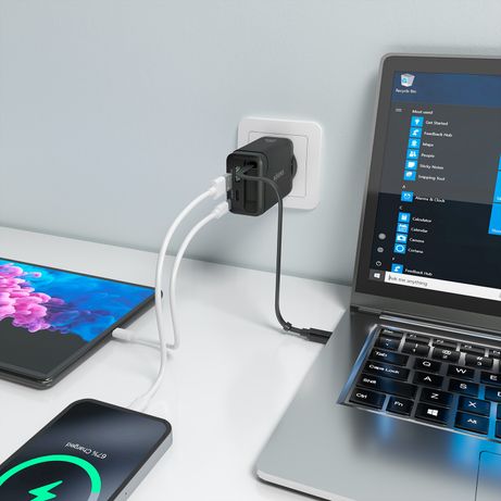 AISENS Cargador GaN 65W 1xUSB C Cable Retractil 1xUSB C PD3 0 1xUSB A QC3 0 Negro - Imagen 6 de 7 AISENS Cargador GaN 65W 1xUSB C Cable Retractil 1xUSB C PD3 0 1xUSB A QC3 0 Negro - Imagen 6 de 7