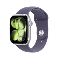 Miniatura 1 de Apple Watch Series 11 GPS + Cellular 46mm Silver Aluminium Case with Purple Fog Sport Band - M/L