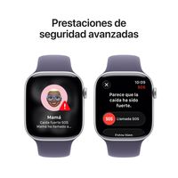 Miniatura 7 de Apple Watch Series 11 GPS + Cellular 46mm Silver Aluminium Case with Purple Fog Sport Band - M/L