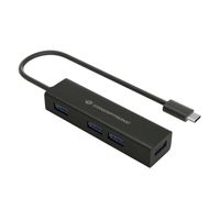 Miniatura 1 de HUB USB-C 3.0 CONCEPTRONIC HUBBIES07B 4 PUERTOS USB 3.0 COLOR NEGRO CARCASA DE ALUMINIO