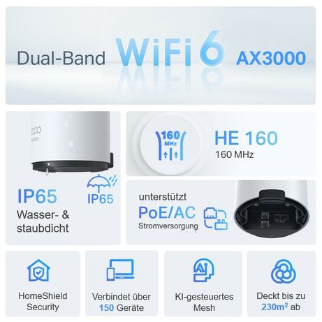 PUNTO DE ACCESO EXTERIOR MESH WIFI 6 TP-LINK DECO X50 OUTDOOR PACK 1u AX3000 RISTENCIA IP65 POE - Imagen 6 de 10 PUNTO DE ACCESO EXTERIOR MESH WIFI 6 TP-LINK DECO X50 OUTDOOR PACK 1u AX3000 RISTENCIA IP65 POE - Imagen 6 de 10