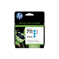HP 711 3-pack Cyan Ink Cartridges