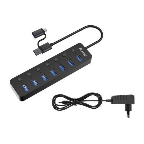 HUB USB EQUIP LIFE 128965 7 PUERTOS USB-A 3.2 GEN1 CON INTERRUPTOR LED 5V/2A INCLUYE ADAPTADOR A USB-C - Imagen 2 de 6 HUB USB EQUIP LIFE 128965 7 PUERTOS USB-A 3.2 GEN1 CON INTERRUPTOR LED 5V/2A INCLUYE ADAPTADOR A USB-C - Imagen 2 de 6