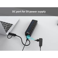 Miniatura 6 de HUB USB EQUIP LIFE 128965 7 PUERTOS USB-A 3.2 GEN1 CON INTERRUPTOR LED  5V/2A INCLUYE ADAPTADOR A USB-C
