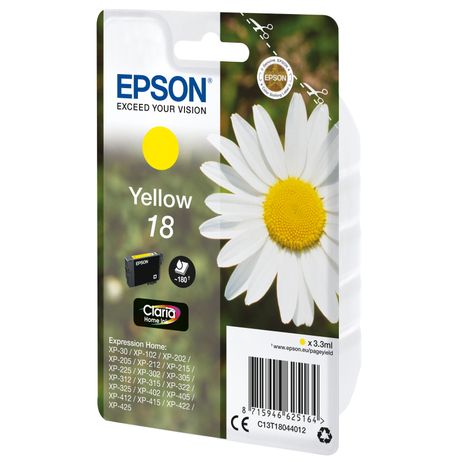 CARTUCHO EPSON AMARILLO XP-102/205/305/405 C13T18044012 - Imagen 2 de 2 CARTUCHO EPSON AMARILLO XP-102/205/305/405 C13T18044012 - Imagen 2 de 2