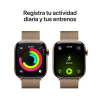 Miniatura 5 de Apple Watch Series 11 GPS + Cellular 42mm Gold Titanium Case with Gold Milanese Loop