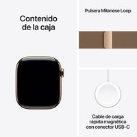 Miniatura 9 de Apple Watch Series 11 GPS + Cellular 42mm Gold Titanium Case with Gold Milanese Loop