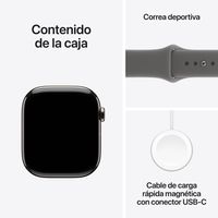 Miniatura 8 de Apple Watch Series 11 GPS + Cellular 46mm Natural Titanium Case with Stone Grey Sport Band - M/L
