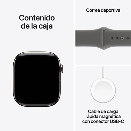 Apple Watch Series 11 GPS + Cellular 46mm Natural Titanium Case with Stone Grey Sport Band - M/L - Imagen 8 de 9 Apple Watch Series 11 GPS + Cellular 46mm Natural Titanium Case with Stone Grey Sport Band - M/L - Imagen 8 de 9