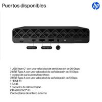 Miniatura 5 de MINI PC HP BUSINESS DESKTOP PRODESK 4 G1I DESKTOP AI COMPUTER - INTEL CORE ULTRA 5 235T - VPRO TECHNOLOGY - 16 GB - 512 GB SSD - MINI PC - JACK B