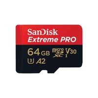 Miniatura 2 de SANDISK EXTREME PRO MICROSDXC 64GB + SD ADAPTER + 2 YEARS RESCUEPRO DELUXE UP TO 200MB/S & 90MB/S READ/WRITE SPEEDS A2 C10 V30