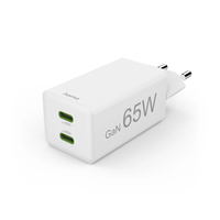 Miniatura 1 de CARGADOR USB GAN HAMA 00201994 65W 2xUSB-C PD COLOR BLANCO