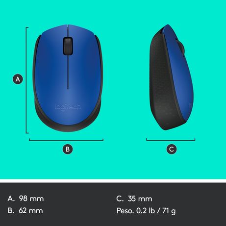RATON LOGITECH INALAMBRICO M171 AZUL/NEGRO - Imagen 13 de 14 RATON LOGITECH INALAMBRICO M171 AZUL/NEGRO - Imagen 13 de 14