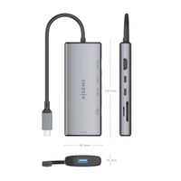 Miniatura 5 de AISENS USB C Dock 6 en 1  USB C a 1xHDMI  1xUSB A 10G  2xUSB C 10G  1xSD  1xMicroSD  Gris  20cm