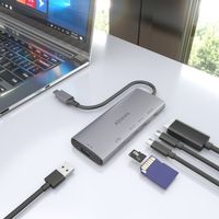 Miniatura 7 de AISENS USB C Dock 6 en 1  USB C a 1xHDMI  1xUSB A 10G  2xUSB C 10G  1xSD  1xMicroSD  Gris  20cm