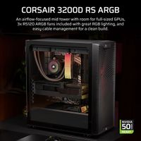 Miniatura 5 de Caja CORSAIR  3200D RS ARGB Mid-Tower PC Case - Smoke RGB Negro