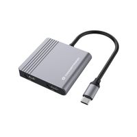 Miniatura 3 de ADAPTADOR USB-C 4EN1 CONCEPTRONIC DONN013 HDMI  X2  USB 3.0 X 1 USB-C X 1 CARGA MAX 100W