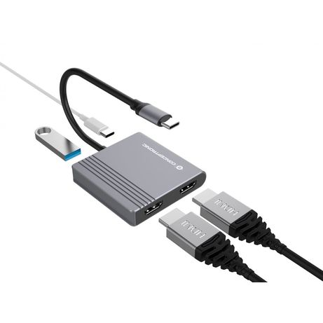 ADAPTADOR USB-C 4EN1 CONCEPTRONIC DONN013 HDMI X2 USB 3.0 X 1 USB-C X 1 CARGA MAX 100W - Imagen 4 de 11 ADAPTADOR USB-C 4EN1 CONCEPTRONIC DONN013 HDMI X2 USB 3.0 X 1 USB-C X 1 CARGA MAX 100W - Imagen 4 de 11