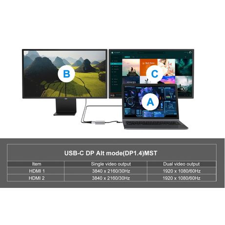 ADAPTADOR USB-C 4EN1 CONCEPTRONIC DONN013 HDMI X2 USB 3.0 X 1 USB-C X 1 CARGA MAX 100W - Imagen 9 de 11 ADAPTADOR USB-C 4EN1 CONCEPTRONIC DONN013 HDMI X2 USB 3.0 X 1 USB-C X 1 CARGA MAX 100W - Imagen 9 de 11