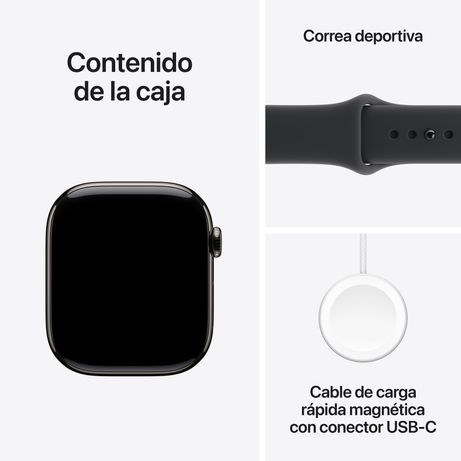 Apple Watch Series 11 GPS + Cellular 46mm Slate Titanium Case with Black Sport Band - M/L - Imagen 9 de 10 Apple Watch Series 11 GPS + Cellular 46mm Slate Titanium Case with Black Sport Band - M/L - Imagen 9 de 10