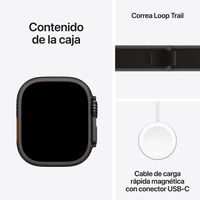 Miniatura 9 de Apple Watch Ultra 3 GPS + Cellular 49mm Black Titanium Case with Black/Charcoal Trail Loop - M/L