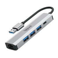 Miniatura 1 de iggual Hub USB-A 5 puertos 3xUSB + RJ45 + tipo C