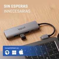 Miniatura 7 de iggual Hub USB-A 5 puertos 3xUSB + RJ45 + tipo C