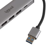 Miniatura 12 de iggual Hub USB-A 5 puertos 3xUSB + RJ45 + tipo C